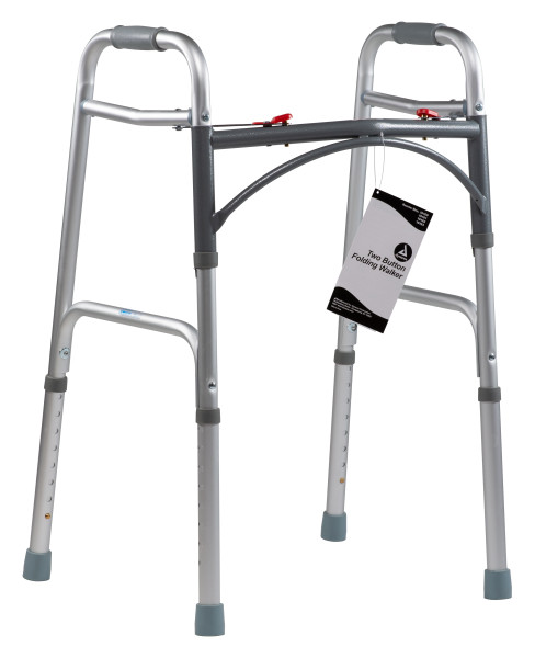 Adult Two Button Folding Walker, (32”-39”)