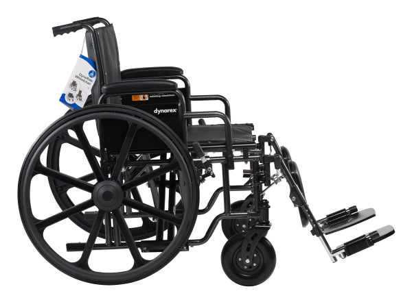 DynaRide Heavy Duty Plus Wheelchairs, with Elevating Leg Rest and Detachable Desk Arm – 26″to30″ × 20″ Seat