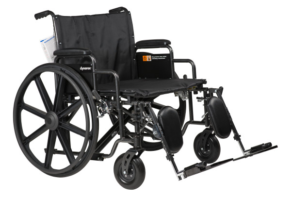 DynaRide Heavy Duty Plus Wheelchairs, with Elevating Leg Rest and Detachable Desk Arm – 26″to30″ × 20″ Seat