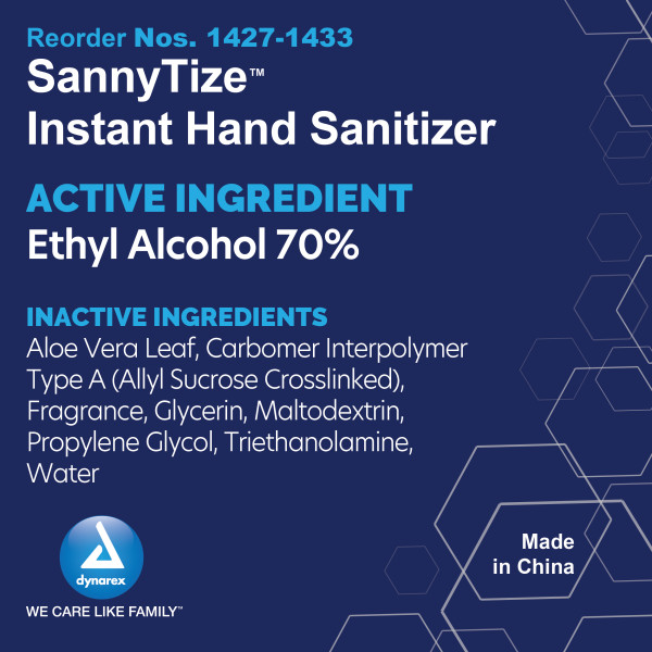 SannyTize Instant Hand Sanitizer 16 oz – square pump