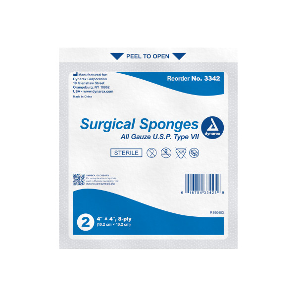 Surgical Gauze Sponge Sterile 2’s 4″x 4″