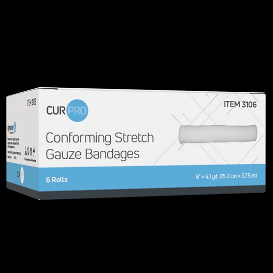 Stretch Gauze Bandage Roll – 6″, Non-sterile 6/bx