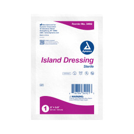 Island Dressing Sterile, 2″ x 3.5″, 4″ x 4″, 6″ x 6″