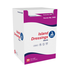 Island Dressing Sterile, 2″ x 3.5″, 4″ x 4″, 6″ x 6″