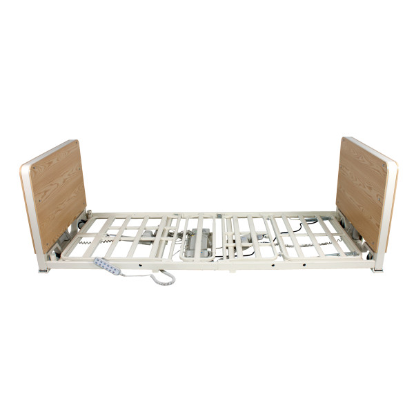 Hospital BED, D400 LTC 5 Function Ultra-Low Bed Light Oak w/ Composite Swing Rail - Image 3