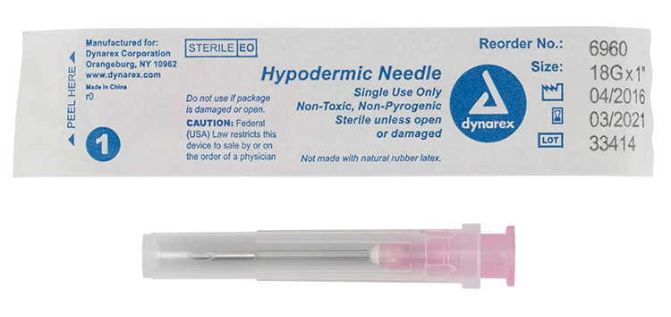 Hypodermic Needle – Non-Toxic 18G x 1″, 100 Count