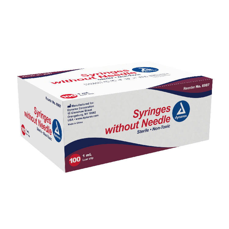 Syringe without Needle, Luer Slip, 1cc 100Count