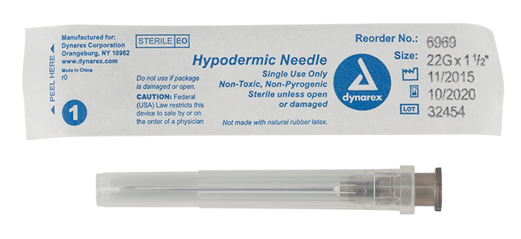 Hypodermic Needle – Non-Toxic 25G x 1.5″, 100 Count