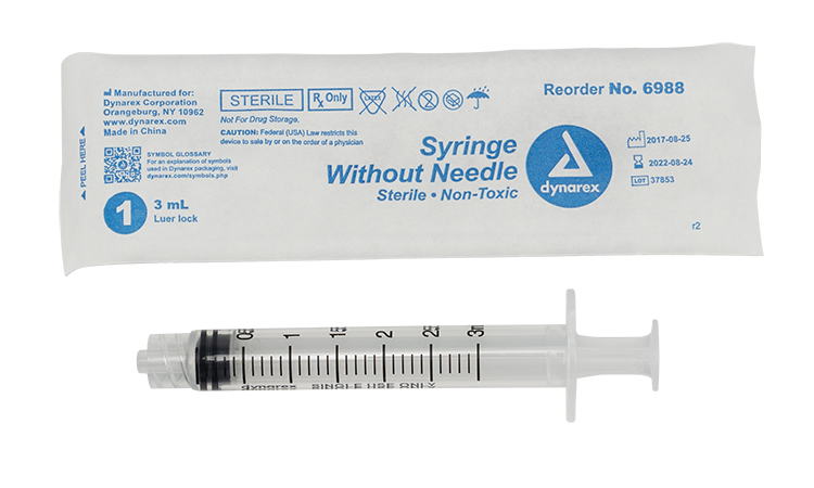 Syringe without Needle – Non Toxic – Luer Lock 3cc 100Count
